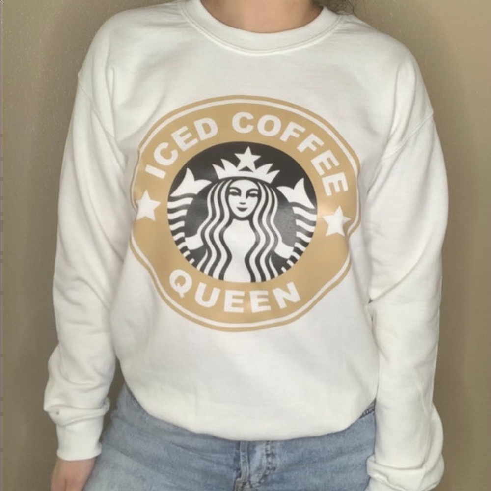 Iced Coffee Queen Sweatshirt Coffee Lover Sweatshirt Trendy Sweatshirt